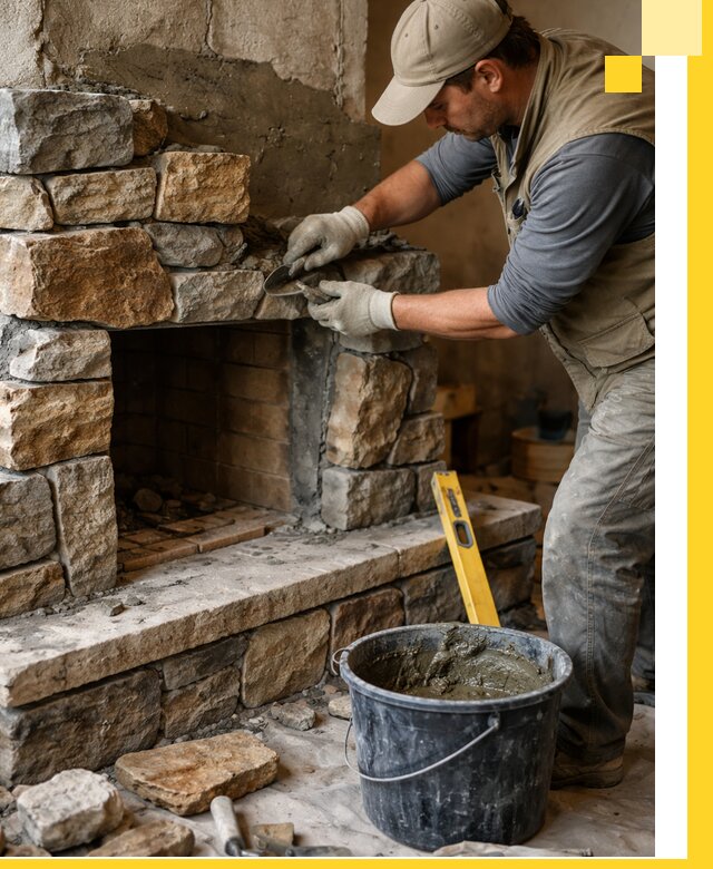 Изготовление и установка каменных каминов под ключ в Торжке