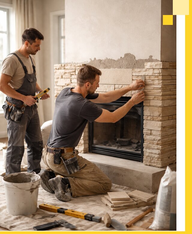 Установка и монтаж каминов для загородного дома в Торжке