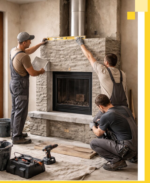 Профессиональный монтаж каминов под ключ в Торжке для дома