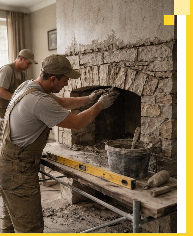 Изготовление каминов под ключ в Торжке, монтаж и отделка