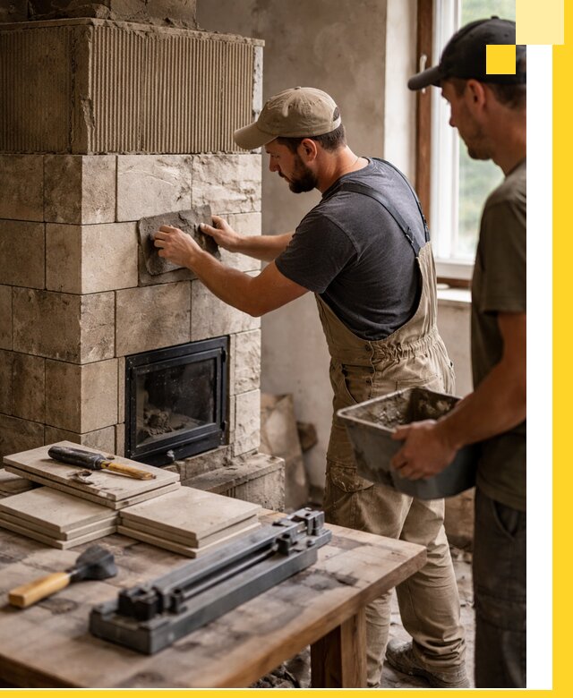 Профессиональная облицовка печей в Торжке: керамика и камень