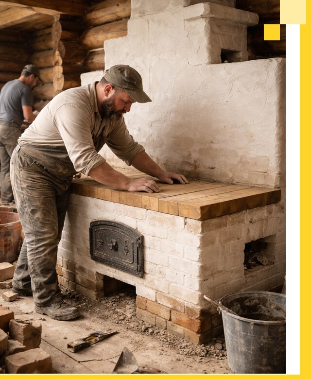 Проектирование и установка русской печи с лежанкой в Торжке