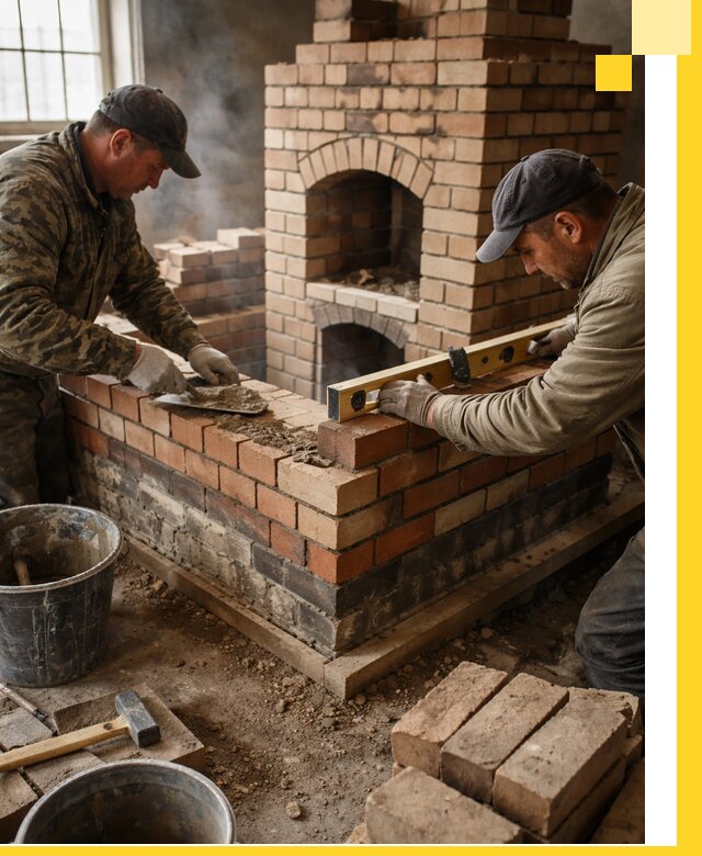 Изготовление и монтаж печей и каминов из кирпича в Торжке