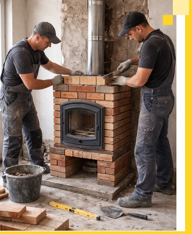 Монтаж печи камина под ключ в Торжке с гарантией и пусконаладкой