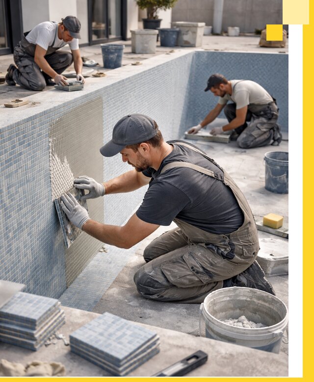 Облицовка бассейнов в Торжке плитка мозаика гидроизоляция