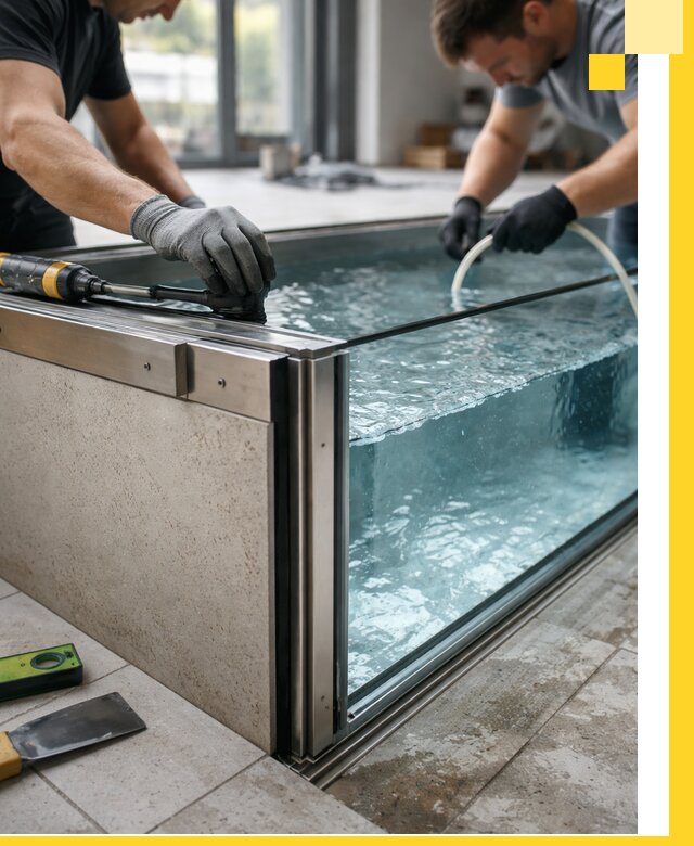 Проектирование и монтаж стеклянных бассейнов в Торжке