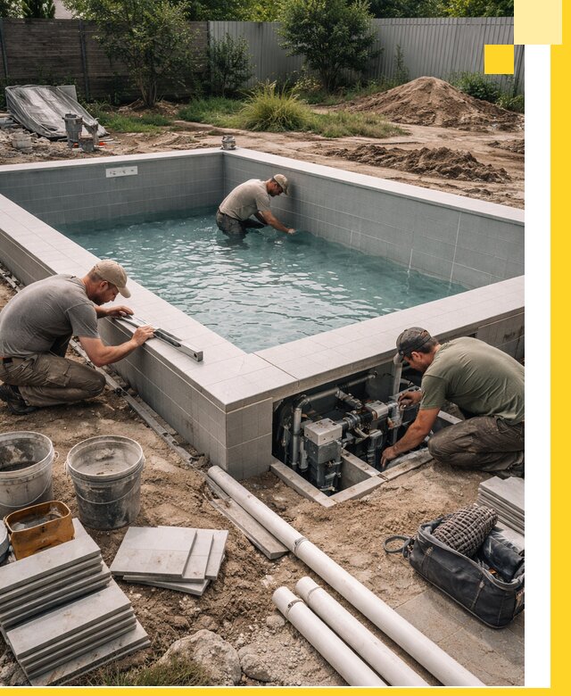 Строительство и монтаж бассейнов для дачи под ключ в Торжке