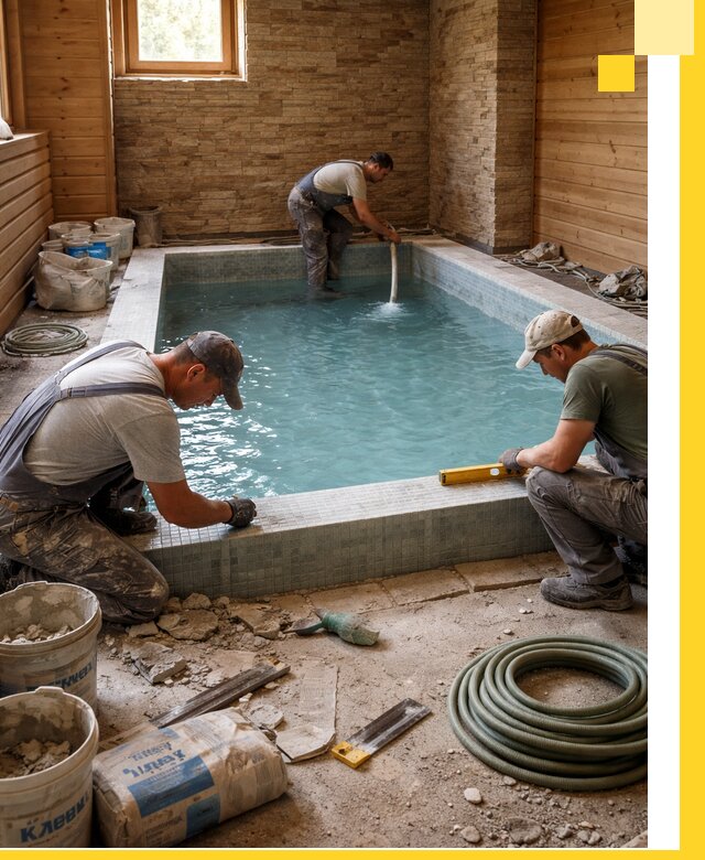 Проектирование и строительство бассейнов для бани в Торжке