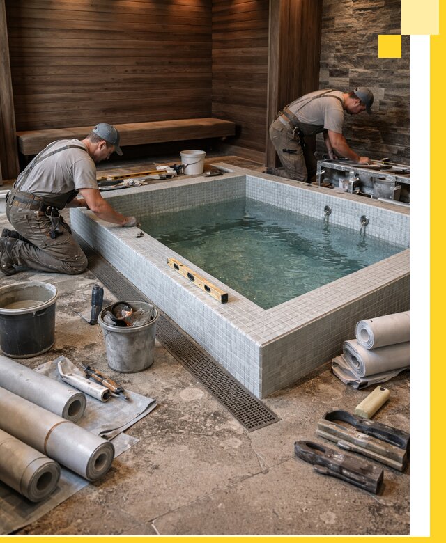 Установка и строительство бассейнов для сауны в Торжке