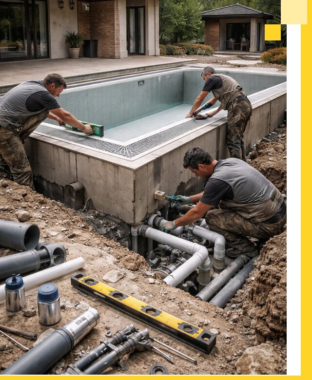 Строительство переливных бассейнов в Торжке под ключ