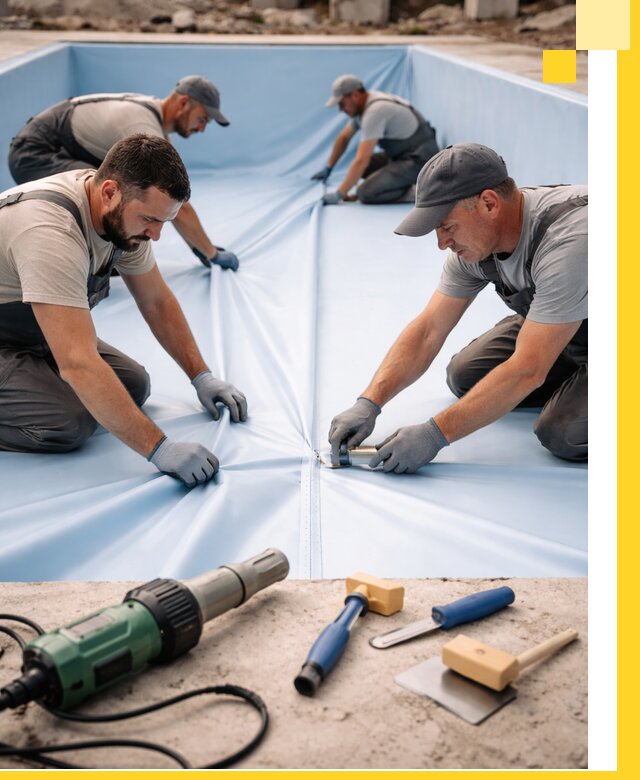 ПВХ пленка для бассейнов с монтажом и гарантией в Торжке