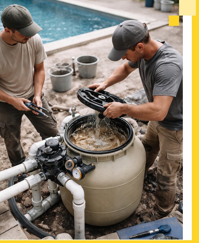 Установка и обслуживание песочных фильтров для бассейнов в Торжке