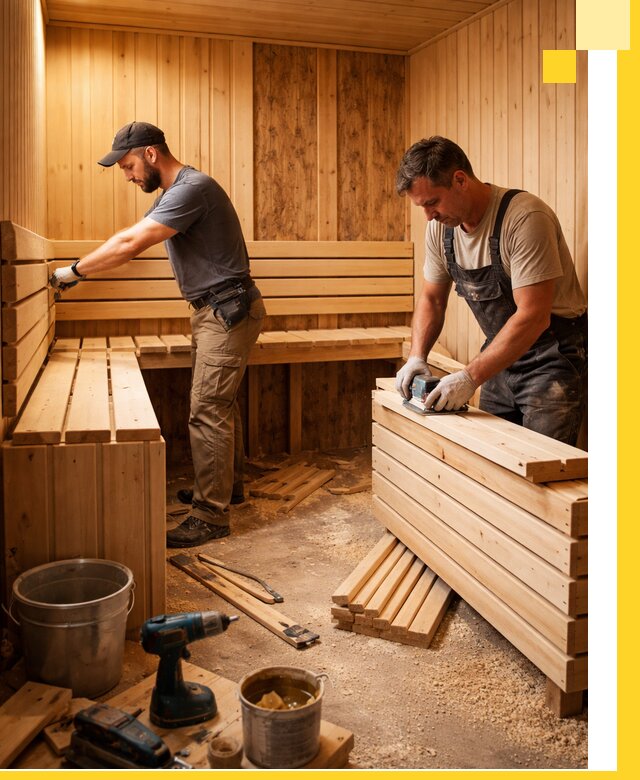 Профессиональный комплексный ремонт саун под ключ в Торжке