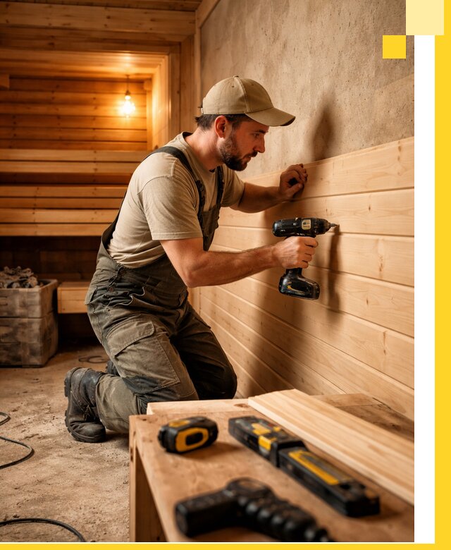 Профессиональная внутренняя отделка бани в Торжке под ключ