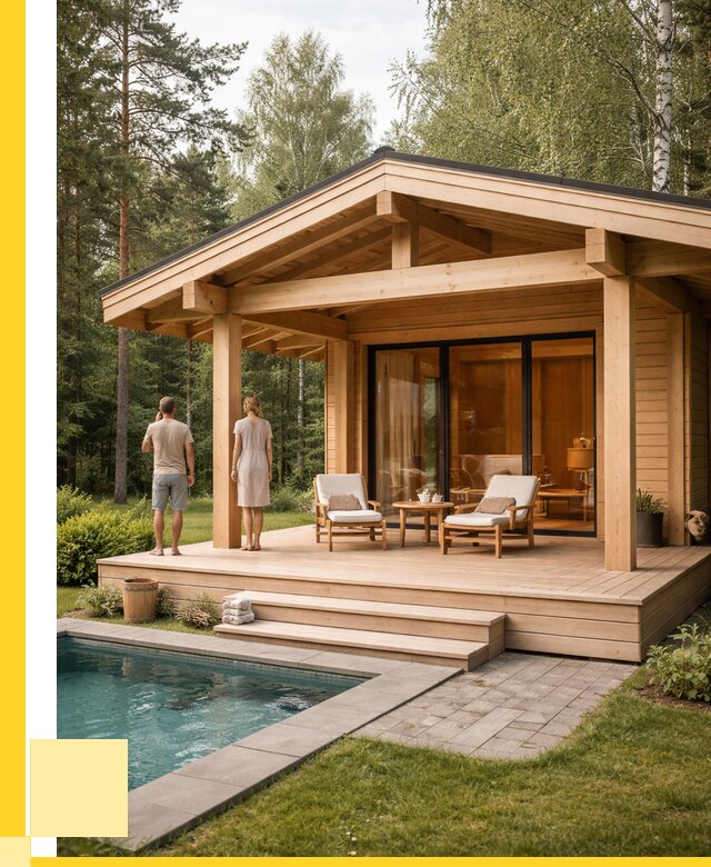 Бани с террасой под ключ в Торжке от 613440 р. | ЭриданТрж