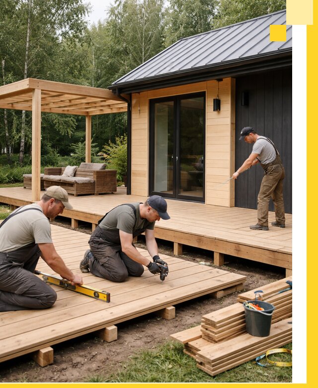 Строительство бань с террасой и бассейном под ключ в Торжке