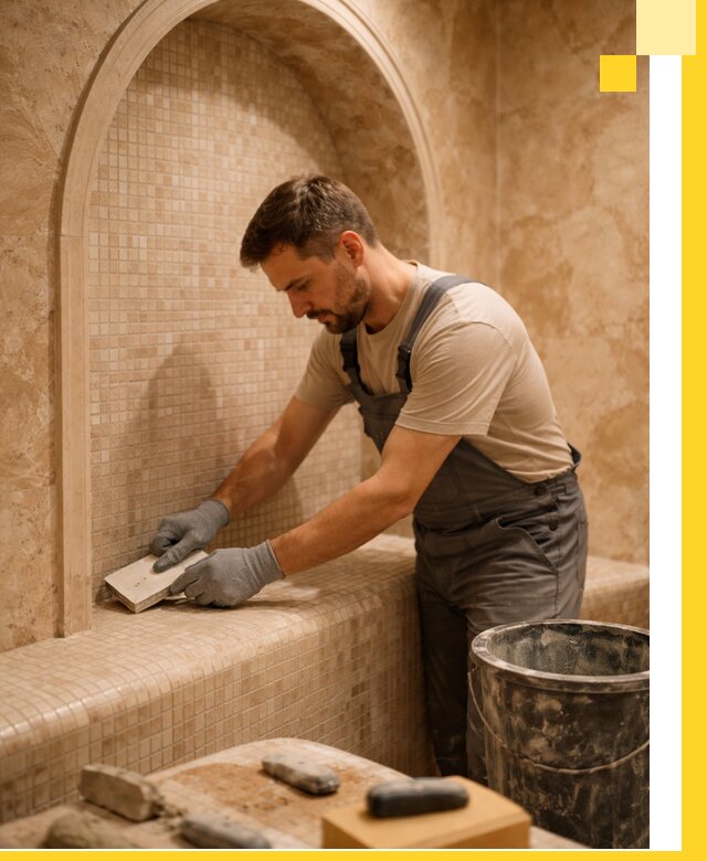 Профессиональная отделка хамамов с мозаикой под ключ в Торжке